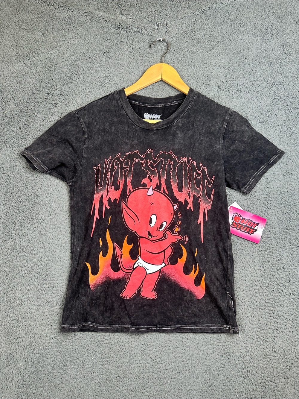 Hot Stuff Graphic Tee - Black with Red Devil Print